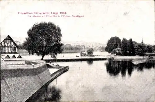 Ak Lüttich Lüttich Wallonien, Maas und Ourthe bei Union Nautique