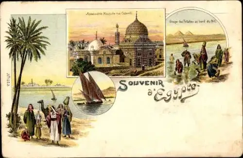 Litho Alexandria Ägypten, Mosquee, bord du Nil