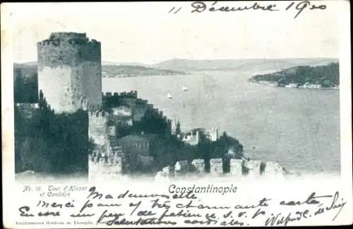 Ak Konstantinopel Istanbul Türkei, Turm von Hissar, Canlidja