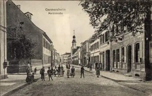 Ak Germersheim am Rhein, Marktstraße