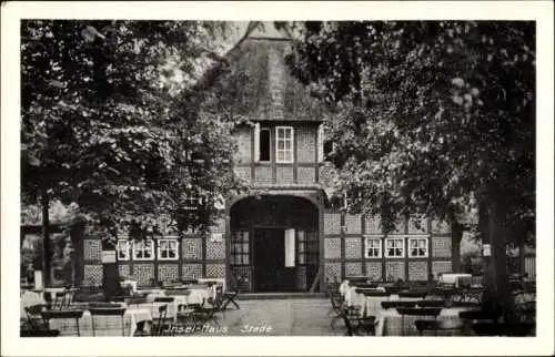 Ak Stade in Niedersachsen, Insel Restaurant Walter Fügemann