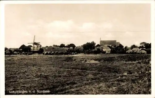 Ak Sengwarden Wilhelmshaven an der Nordsee, Teilansicht, Windmühle