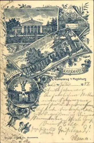 Ganzsachen Litho Herrenkrug Magdeburg in Sachsen Anhalt, Ortsansichten, PP 9 F 289 01