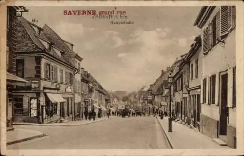 Ak Saverne Zabern Elsass Bas Rhin, Hauptstraße