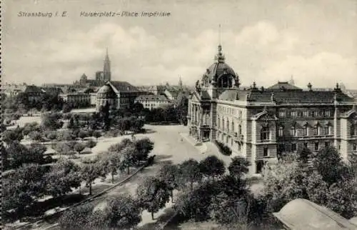 Ak Strasbourg Straßburg Elsass Bas Rhin, Kaiserplatz