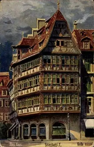 Künstler Ak Strasbourg Straßburg Elsass Bas Rhin, altes Haus