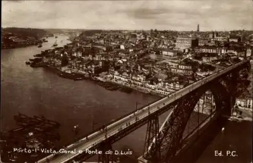 Ak Porto Portugal, Ponte D. Luiz, Panorama