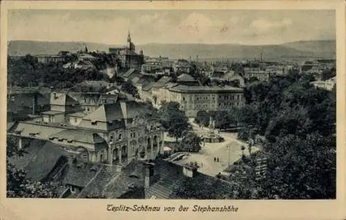 Ak Teplice Šanov Teplitz Schönau Region Aussig, Blick von der Stephanshöhe
