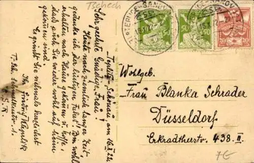 Ak Teplice Šanov Teplitz Schönau Region Aussig, Blick von der Stephanshöhe