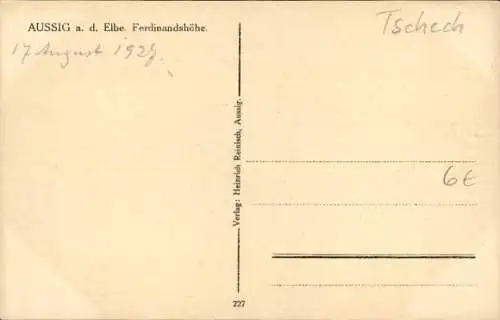 Ak Ústí nad Labem Aussig an der Elbe, Ferdinandshöhe