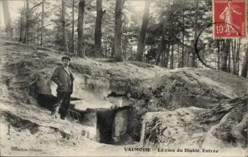 Ak Vaumoise Oise, La cave du Diable, Entree