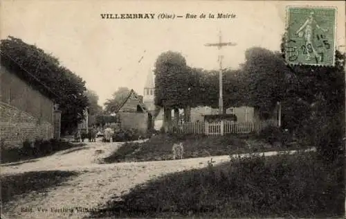 Ak Villembray Oise, Rue de la Mairie