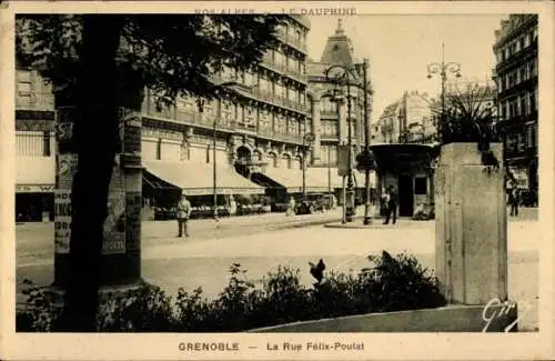 Ak Grenoble Isère, La Rue Felix-Poulat