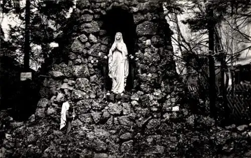 Ak Mulhouse Mülhausen Elsass Haut Rhin, Foyer Notre-Dame, Grotte de Lourdes