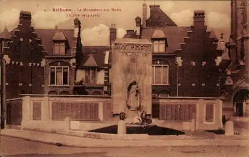 Ak Béthune Pas de Calais, Le Monument aux Morts