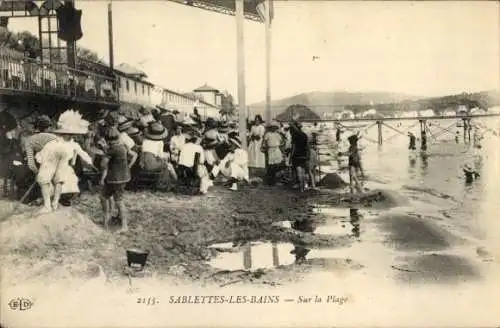 Ak Sablettes-les-Bains Frankreich, Sur la plage