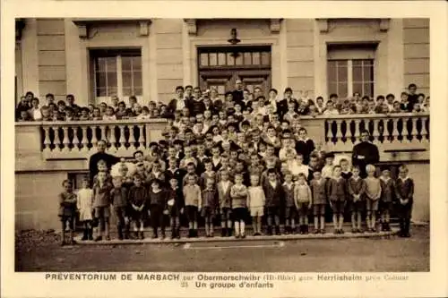 Ak Marbach Haut-Rhin, Preventorium, Un groupe d'enfants