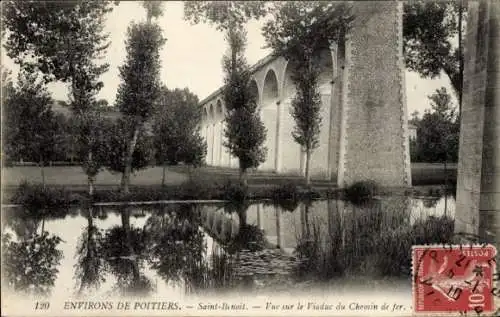 Ak Saint-Benoît Vienne, Vue sur le Viaduc du Chemin de fer