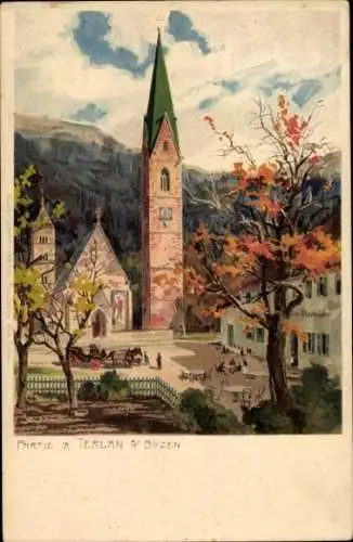 Künstler Litho Diemer, Zeno, Terlan Terlano Südtirol, Teilansicht, Kirche