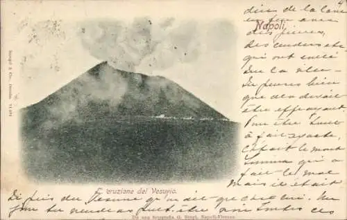 Ak Napoli Neapel Campania, Vesuv, Vulkanausbruch
