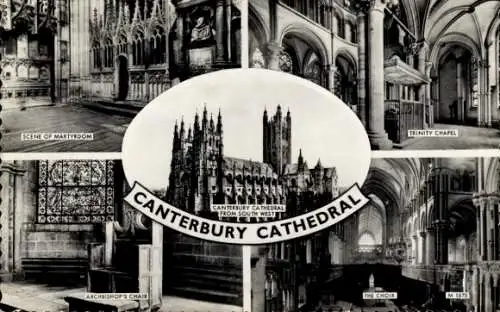 Ak Canterbury Kent England, Kathedrale, Dreifaltigkeitskapelle, Chor, Martyrium, Erzbischofsstuhl