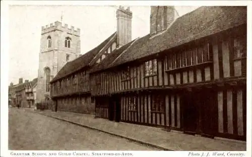 Ak Stratford upon Avon Warwickshire England, Gymnasium, Gildenkapelle