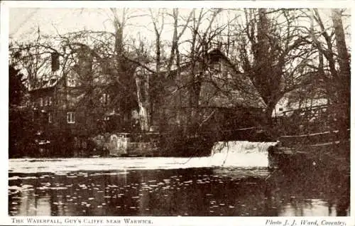 Ak Warwick Warwickshire England, Der Wasserfall, Guy's Cliffe