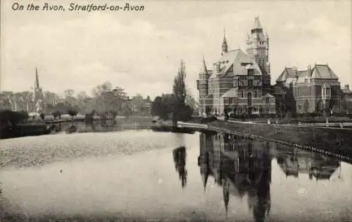Ak Stratford upon Avon Warwickshire England, Am Avon