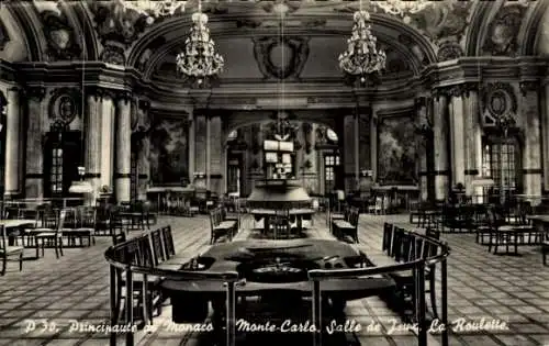 Ak Monte-Carlo Monaco, Casino, Spielzimmer, Roulette