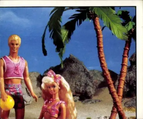 Sammelbild Barbie Nr. 206, Ken, Palmen, Mattel 1993