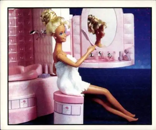 Sammelbild Barbie Nr. 33, Badezimmer, Mattel 1993