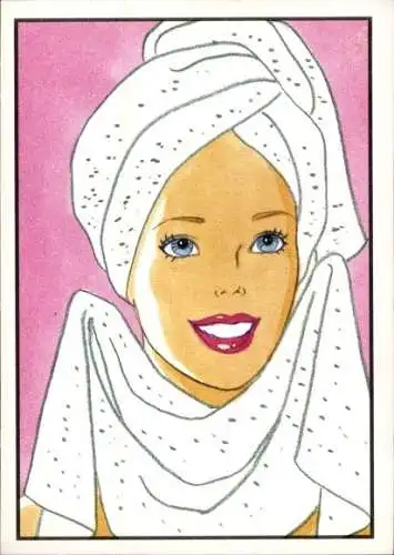 Sammelbild Barbie Nr. 55, Handtuchturban, Mattel 1989
