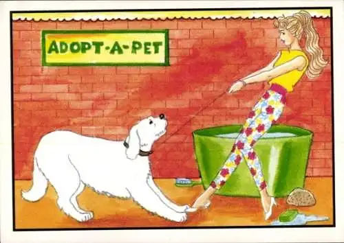 Sammelbild Barbie Nr. 25, Hund, Adopt-a-Pet, Mattel 1989