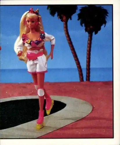 Sammelbild Barbie Nr. 132, auf Inline-Skates, Mattel 1993