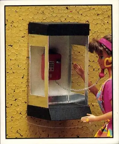 Sammelbild Barbie Nr. 140, am Telefon, Mattel 1993