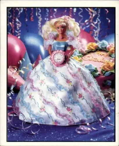 Sammelbild Barbie Nr. 156, Geburtstagsbarbie, Mattel 1993
