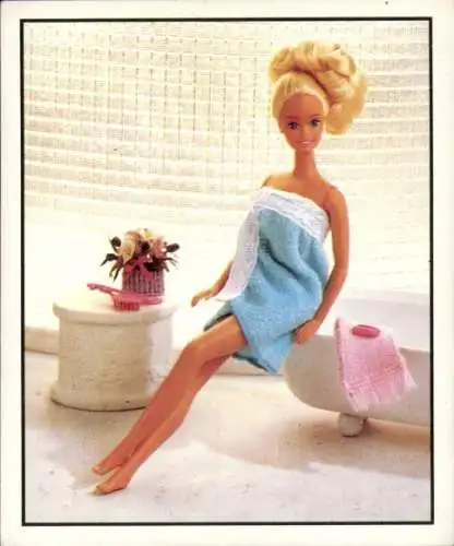 Sammelbild Barbie Nr. 31, im Badezimmer, Mattel 1993