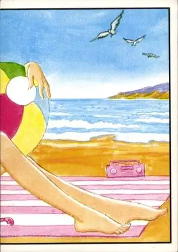 Sammelbild Barbie Nr. 63, Strand, Mattel 1989