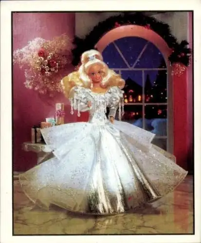 Sammelbild Barbie Nr. 155, Weihnachtsbarbie, Mattel 1993