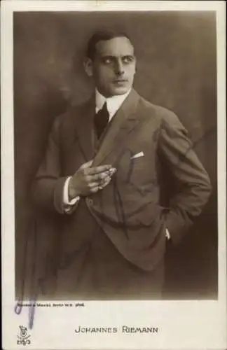 Ak Schauspieler Johannes Riemann, Portrait, Autogramm
