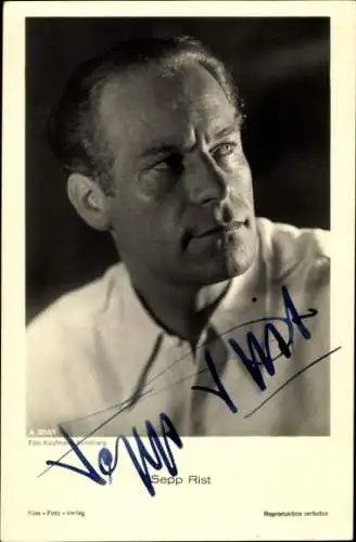 Ak Schauspieler Sepp Rist, Portrait, Ross Verlag A 3215 1, Autogramm