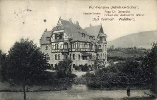 Ak Bad Pyrmont in Niedersachsen, Waldburg, Kurpension Dehnicke Schorr