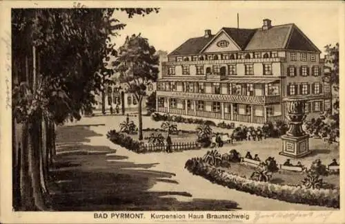 Ak Bad Pyrmont in Niedersachsen, Kurpension Haus Braunschweig