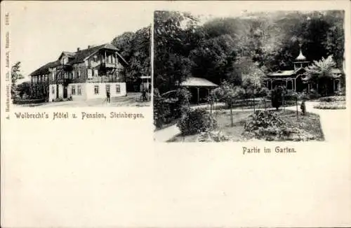 Ak Steinbergen Rinteln an der Weser, Wolbrechts Hotel und Pension, Garten