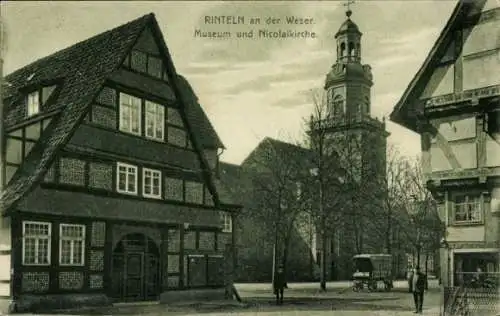 Ak Rinteln an der Weser, Museum und Nicolaikirche