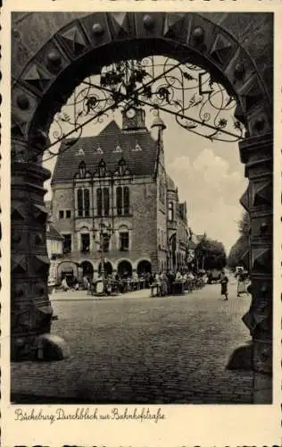 Ak Bückeburg im Kreis Schaumburg, Durchblick zur Bahnhofstrasse