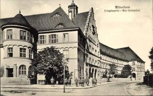 Ak München, Kriegskaserne, Max-Gymnasium