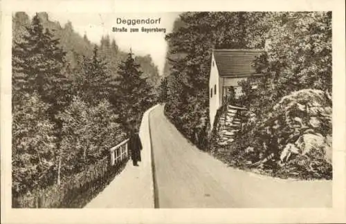 Ak Deggendorf im Bayerischen Wald Niederbayern, Straße zum Geyersberg