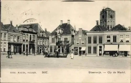 Ak Steenwijk Overijssel, Auf dem Markt