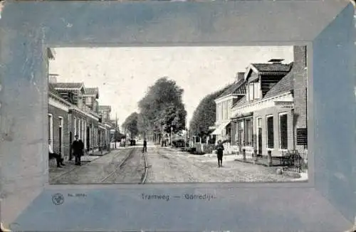 Passepartout Ak Gorredijk Opsterland Fryslân Niederlande, Tramweg